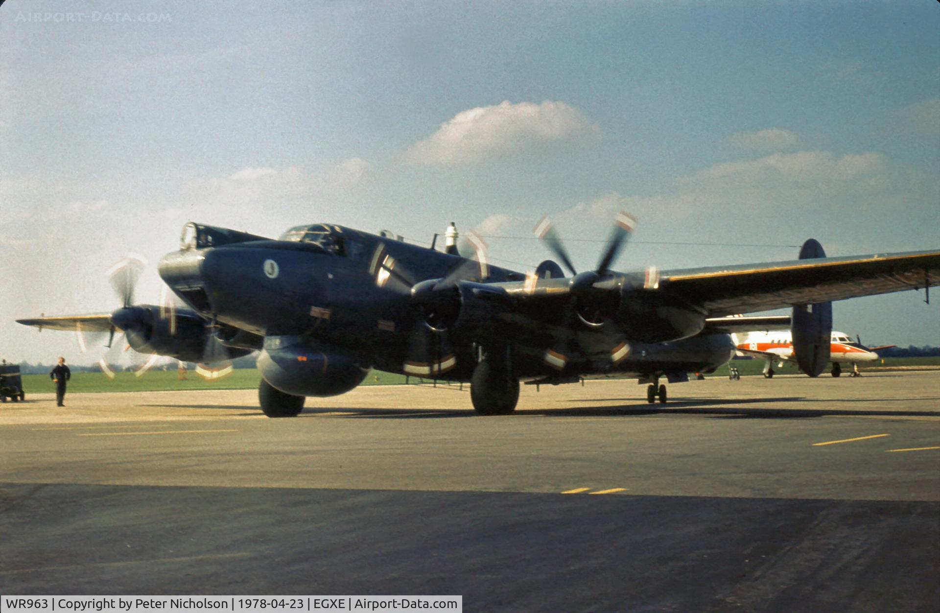 WR963, 1954 Avro 696 Shackleton AEW.2 C/N Not found WR963, Now exhibited as a Shackleton MR.2, this AEW.2 of 8 Squadron was displayed at the 1978 Leeming Open Day.