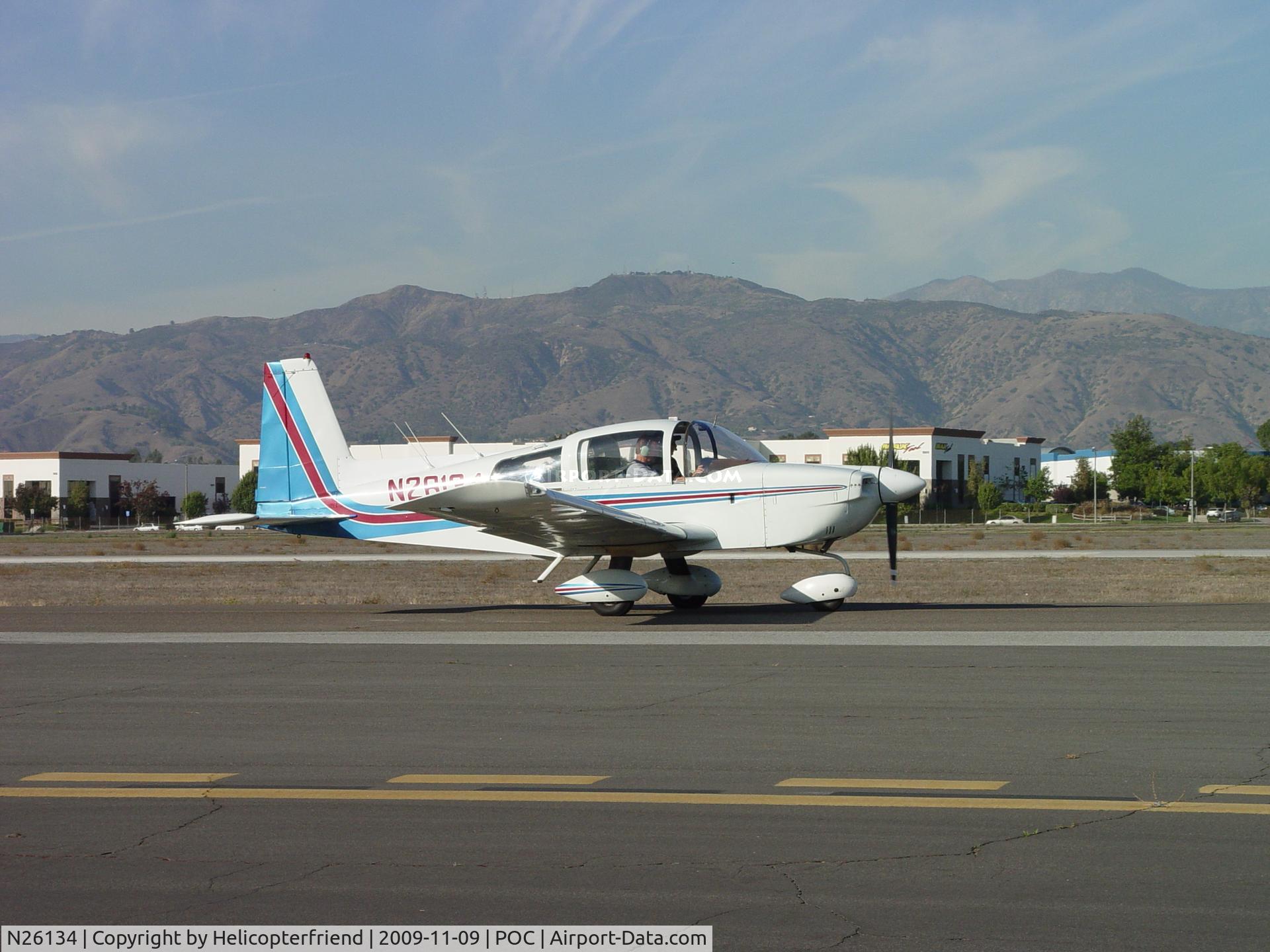 N26134, 1977 Grumman American AA-5A Cheetah C/N AA5A0450, Taxiing to 26L for take off