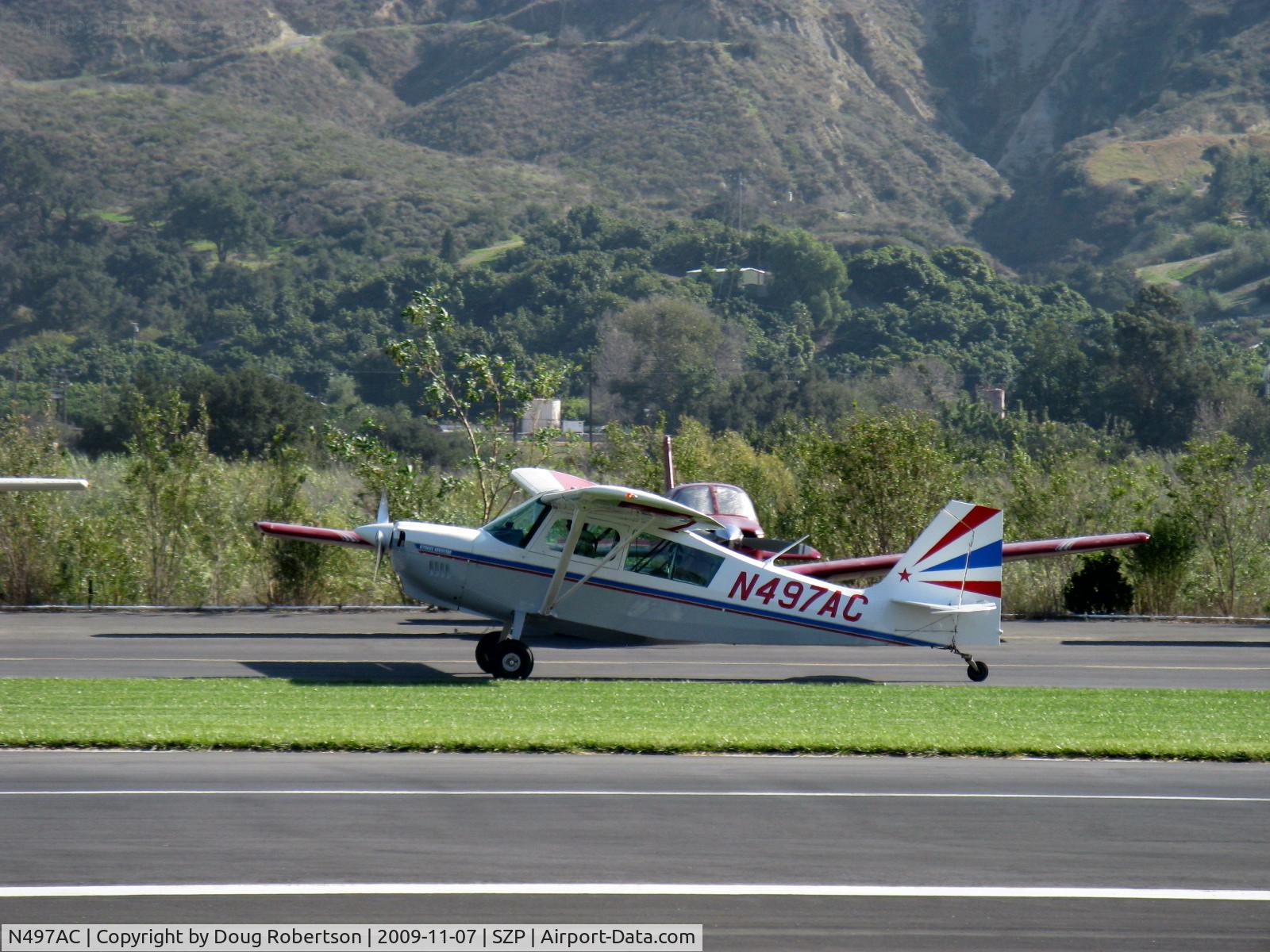N497AC, 2005 American Champion 7GCAA Citabria C/N 497-2005, 2005 American Champion 7GCAA ADVENTURE, Superior O-360 180 Hp upgrade, taxi on the grass strip