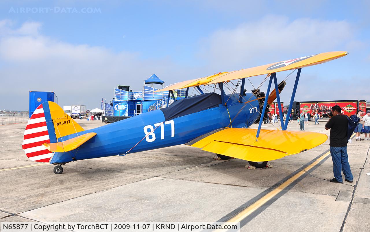 N65877, 1943 Boeing E75N1 C/N 75-8274, Boeing Stearman on display during Randolph Airshow 09.