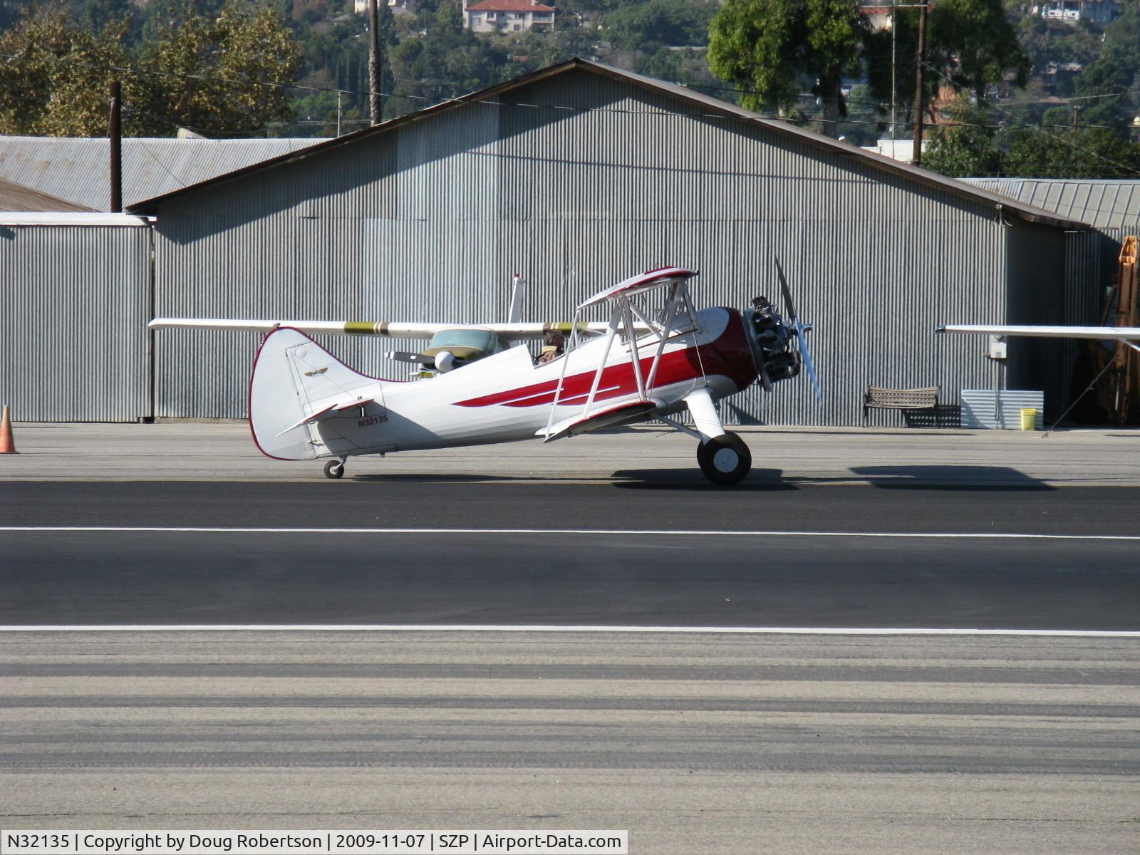 N32135, 1941 Waco UPF-7 C/N 5767, 1941 Waco UPF-7, Continental W670 220 Hp, a stunning showplane, taxi to Rwy 22