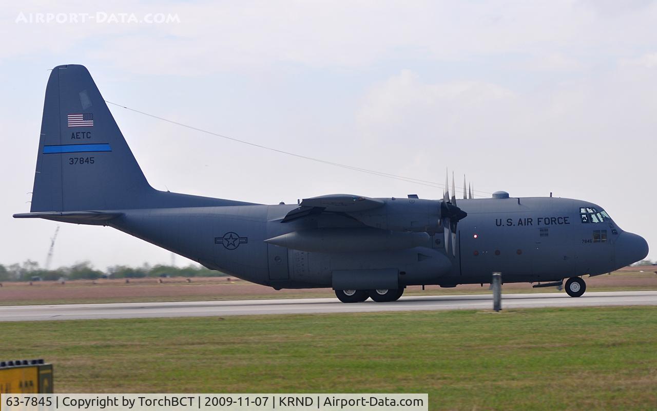 63-7845, 1963 Lockheed C-130E Hercules C/N 382-3915, C-130E Hercules landing 32R during Randolph Airshow 09.