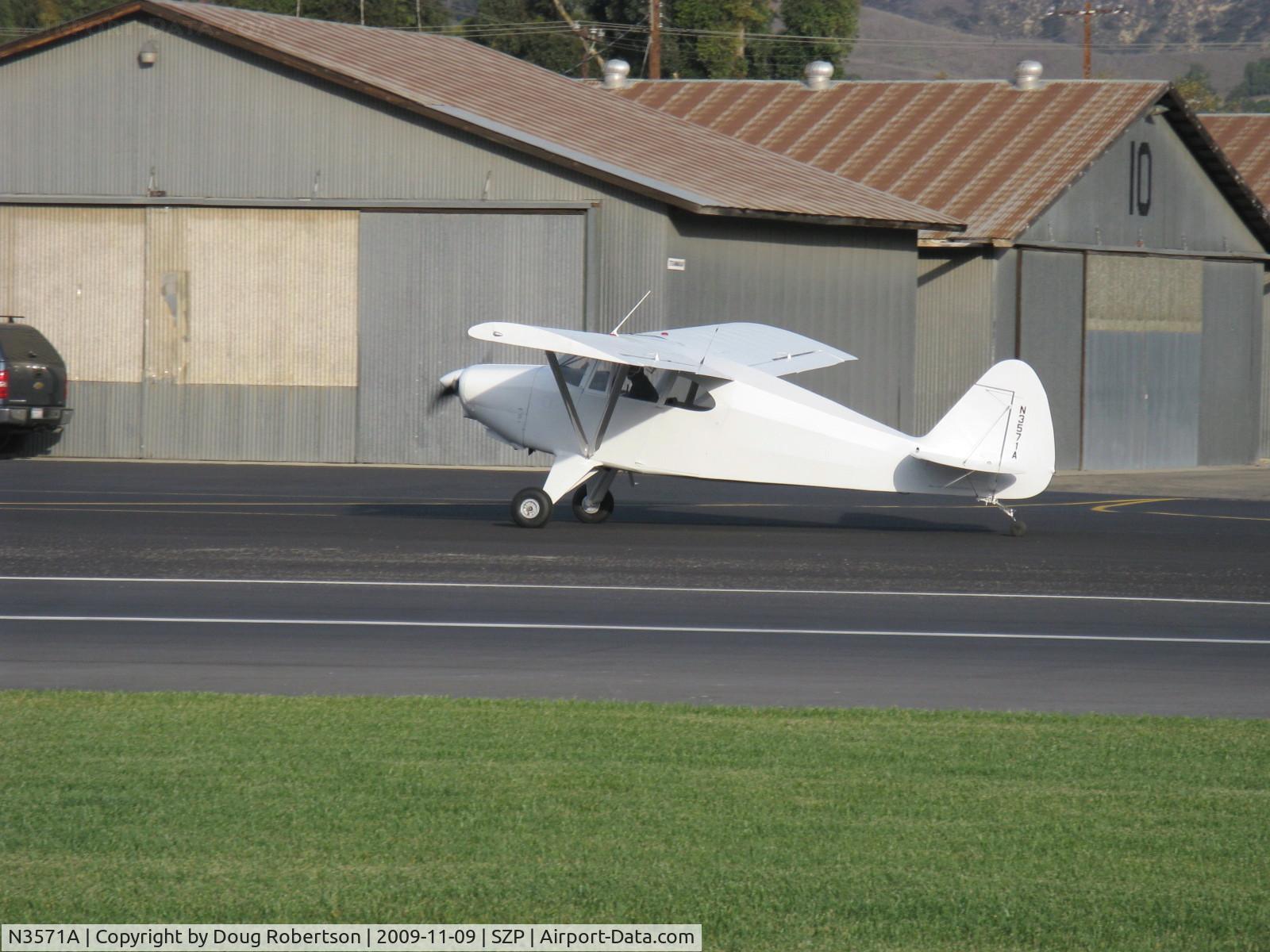 N3571A, 1953 Piper PA-22-135 Tri-Pacer C/N 22-1845, 1953 Piper PA-22-135 TRI-PACER, Lycoming O-290-D2 135 Hp, converted to taildragger, Hoerner Tips removed, recover & refinished, taxi