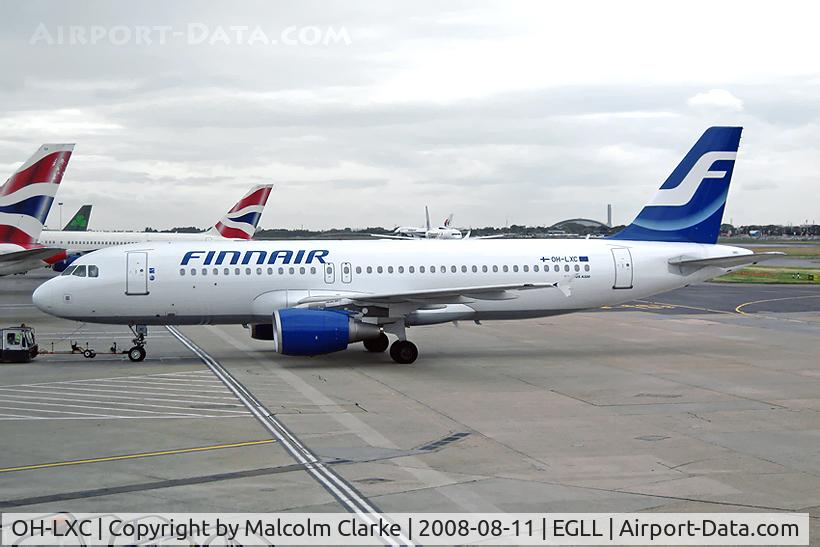 OH-LXC, 2001 Airbus A320-214 C/N 1544, Airbus A320-214 at London Heathrow.