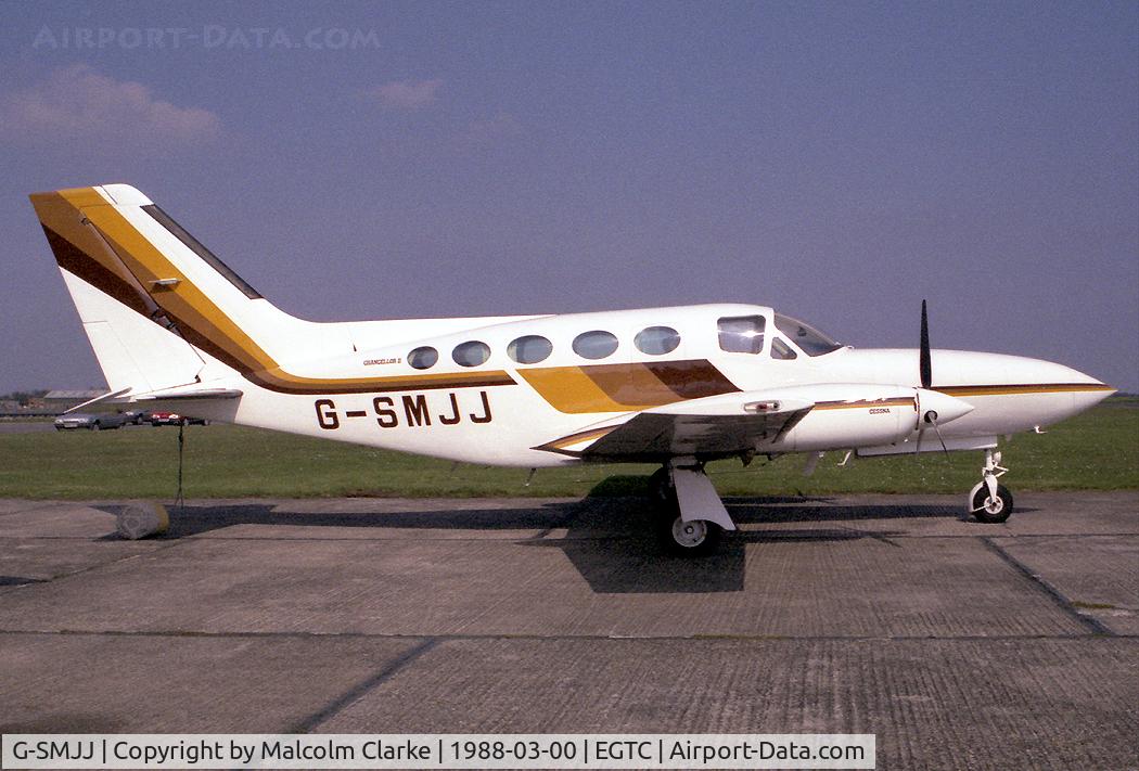 G-SMJJ, 1980 Cessna 414A Chancellor C/N 414A-0425, Cessna 414A Chancellor at Cranfield Airport, UK in 1988.