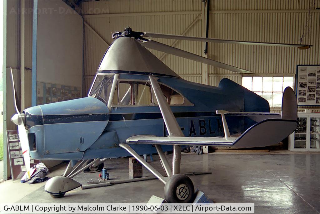 G-ABLM, De Havilland Cierva C-24 C/N 710, Cierva C-24 Gyroplane. At the Mosquito Aircraft Museum, Salisbury Hall in 1990.