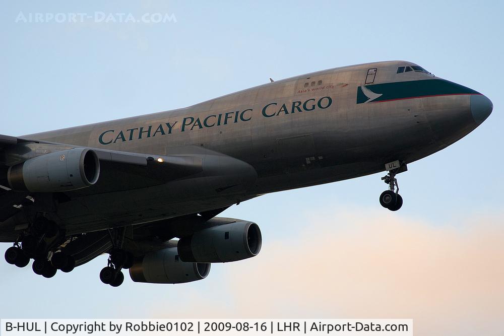 B-HUL, 2000 Boeing 747-467F/SCD C/N 30804, in beautiful morning light at LHR