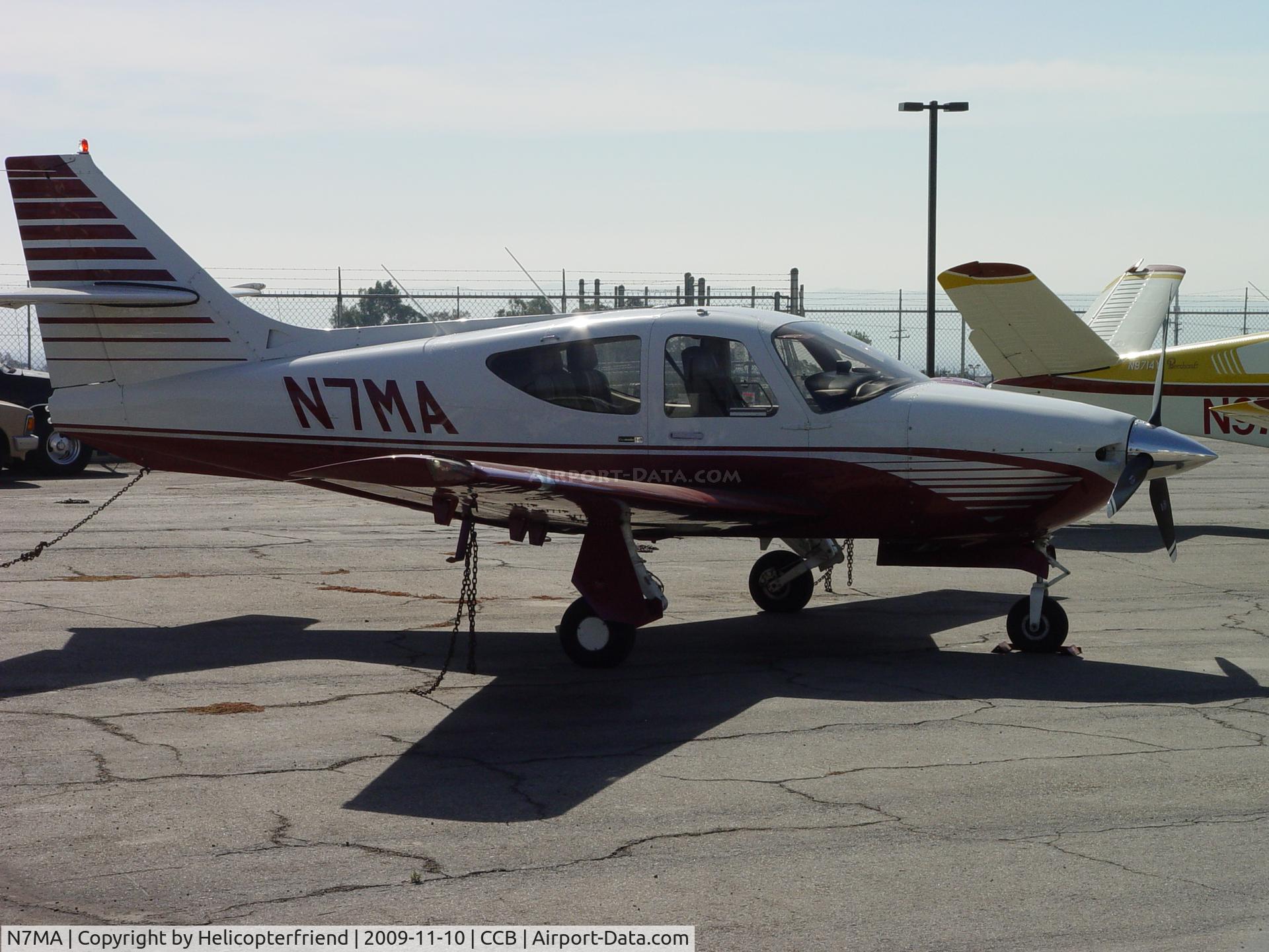 N7MA, 1992 Rockwell Commander 114-B C/N 14559, Parked and tied down at Cable