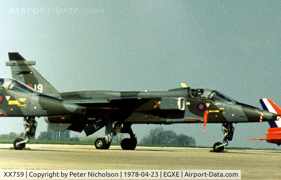 XX759, 1975 Sepecat Jaguar GR.1 C/N S.56, Jaguar GR.1 of 226 Operational Conversion Unit on display at the 1978 Leeming Open Day.