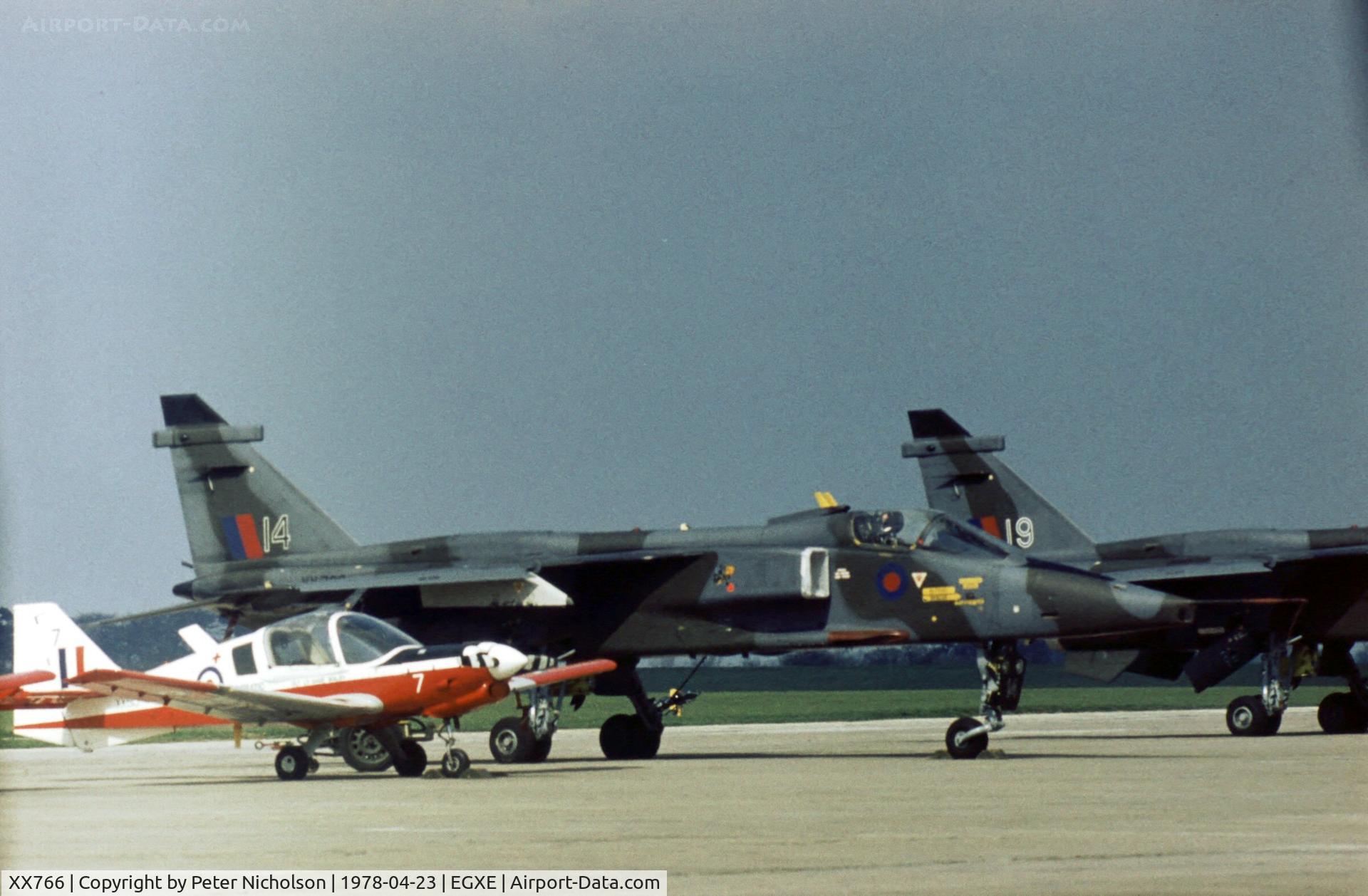 XX766, 1975 Sepecat Jaguar GR.1 C/N S.63, Jaguar GR.1 of 226 Operational Conversion Unit based at Lossiemouth on display at the 1978 Leeming Open Day.