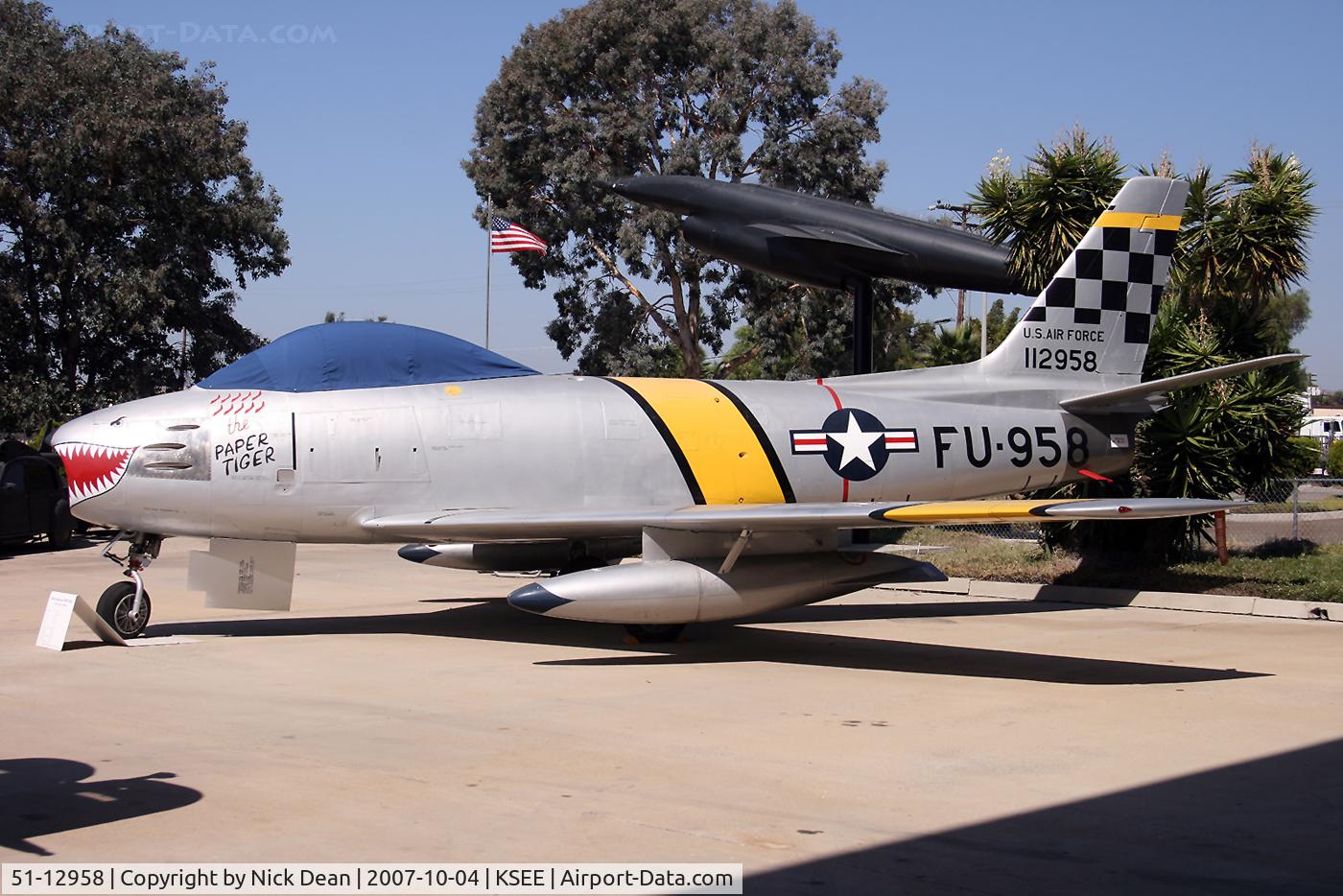 51-12958, 1951 North American F-86F Sabre C/N 172-249, KSEE