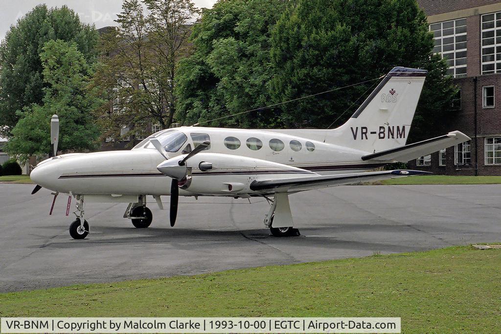 VR-BNM, Cessna 425 Corsair C/N 425-0027, Cessna 425 Conquest 1 at Cranfield Airport, UK.