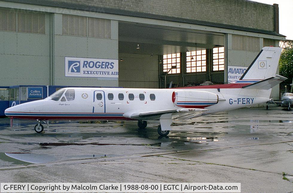 G-FERY, 1978 Cessna 550 Citation II C/N 550-0030, Cessna 550 Citation II at Cranfield Airport, UK in 1988.