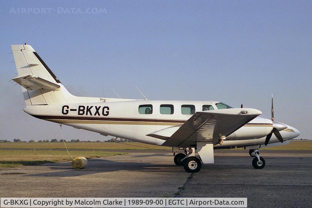 G-BKXG, 1983 Cessna T303 Crusader C/N T30300195, Cessna T303 Crusader at Cranfield Airport, UK. Owned by Sutton Windows.