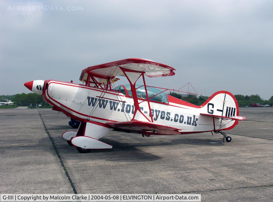 G-IIII, 1983 Pitts S-2B Special C/N 5010, Pitts S-2B Special at Elvington Airfield, UK in 2004. Owned by Four Eyes Aerobatics
