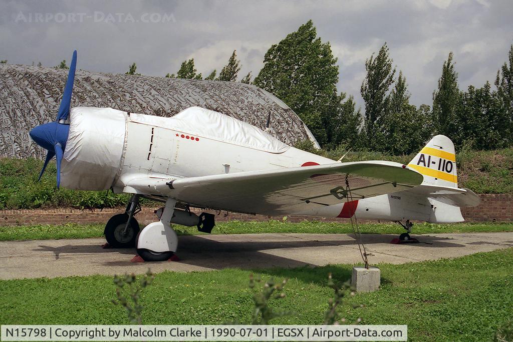 N15798, 1944 Canadian Car & Foundry T-6 Harvard Mk.4 C/N CCF4-153, CCF Harvard Mk4 at North Weald, UK. Originally RCAF 20362, and later converted to a replica Japanese Zero fighter, '110' appeared at air shows as a member of the Harvard Formation Team.