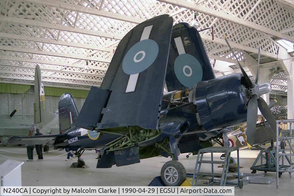 N240CA, 1945 Vought F4U-4 Corsair C/N 9513, Vought F4U-4B Corsair at The Imperial War Museum, Duxford.