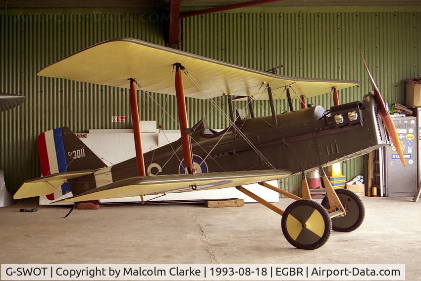 G-SWOT, 1990 Currie Super Wot (SE-5A Replica) C/N PFA 3011, Currie Super Wot owned by The Real Aeroplane Company, Breighton Airfield, UK. Operating as C3011 of the Royal Air Force.