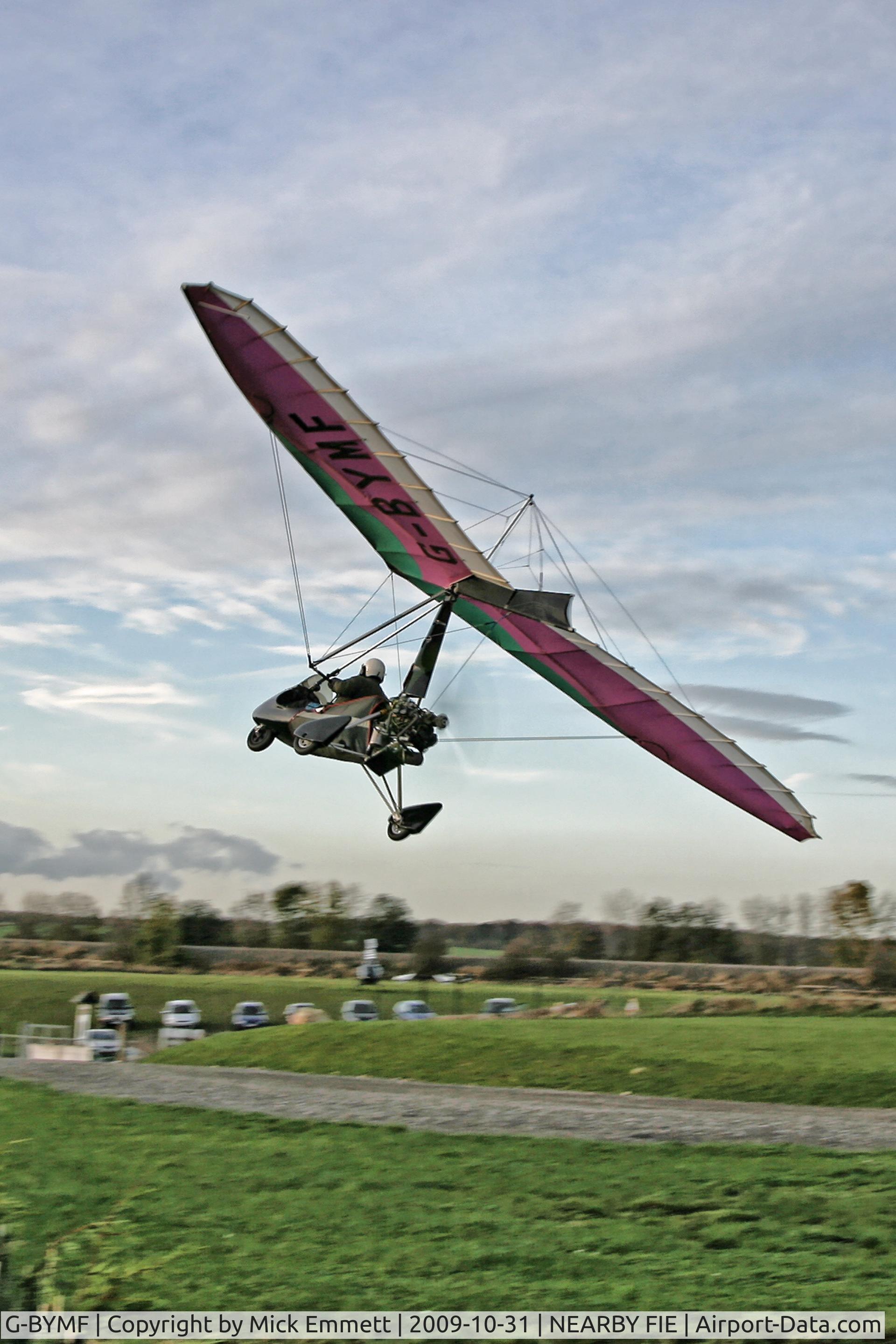 G-BYMF, 1999 Pegasus Quantum 15-912 C/N 7540, Shot whilst taking off from Sherburn Biker Cafe, West Yorkshire