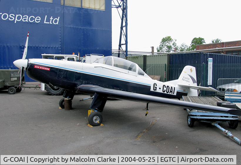 G-COAI, 1976 Cranfield A.1 C/N 001, Cranfield A1 Eagle. Originally designed and built as a single seat aerobatics aircraft (G-BCIT) by students at Cranfield's Institute of Technology and now converted to a two seat aircraft.