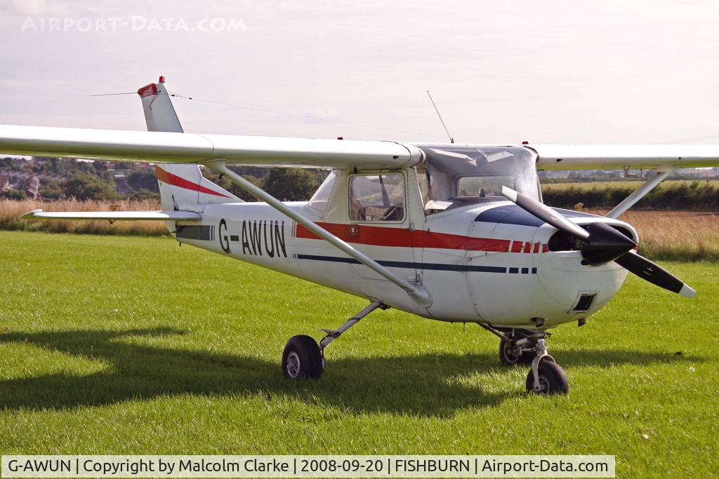 G-AWUN, 1968 Reims F150H C/N 0377, Reims Cessna F150H at Fishburn Airfield, UK in 2008.