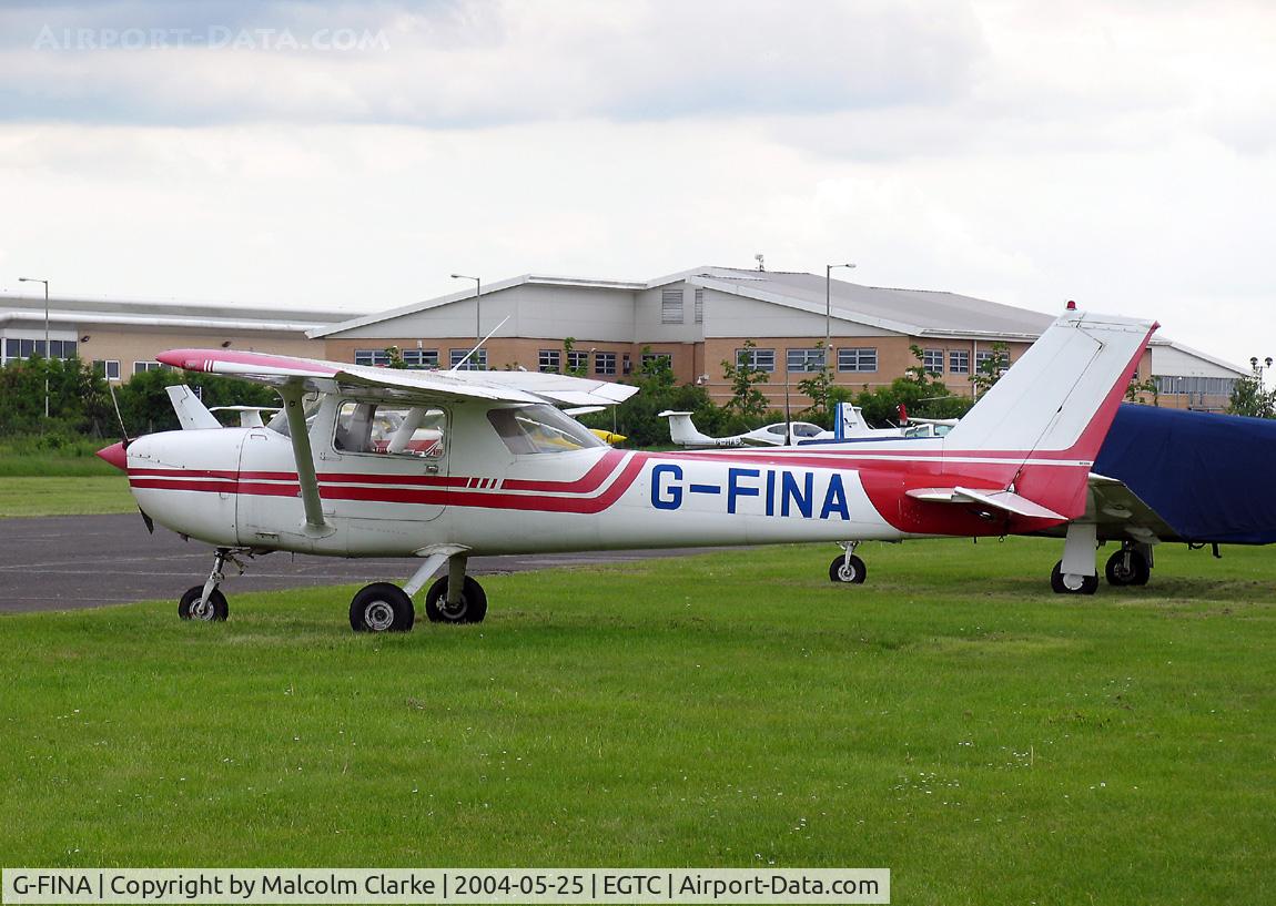 G-FINA, 1972 Reims F150L C/N 0826, Reims Cessna F150L at Cranfield Airport, UK.