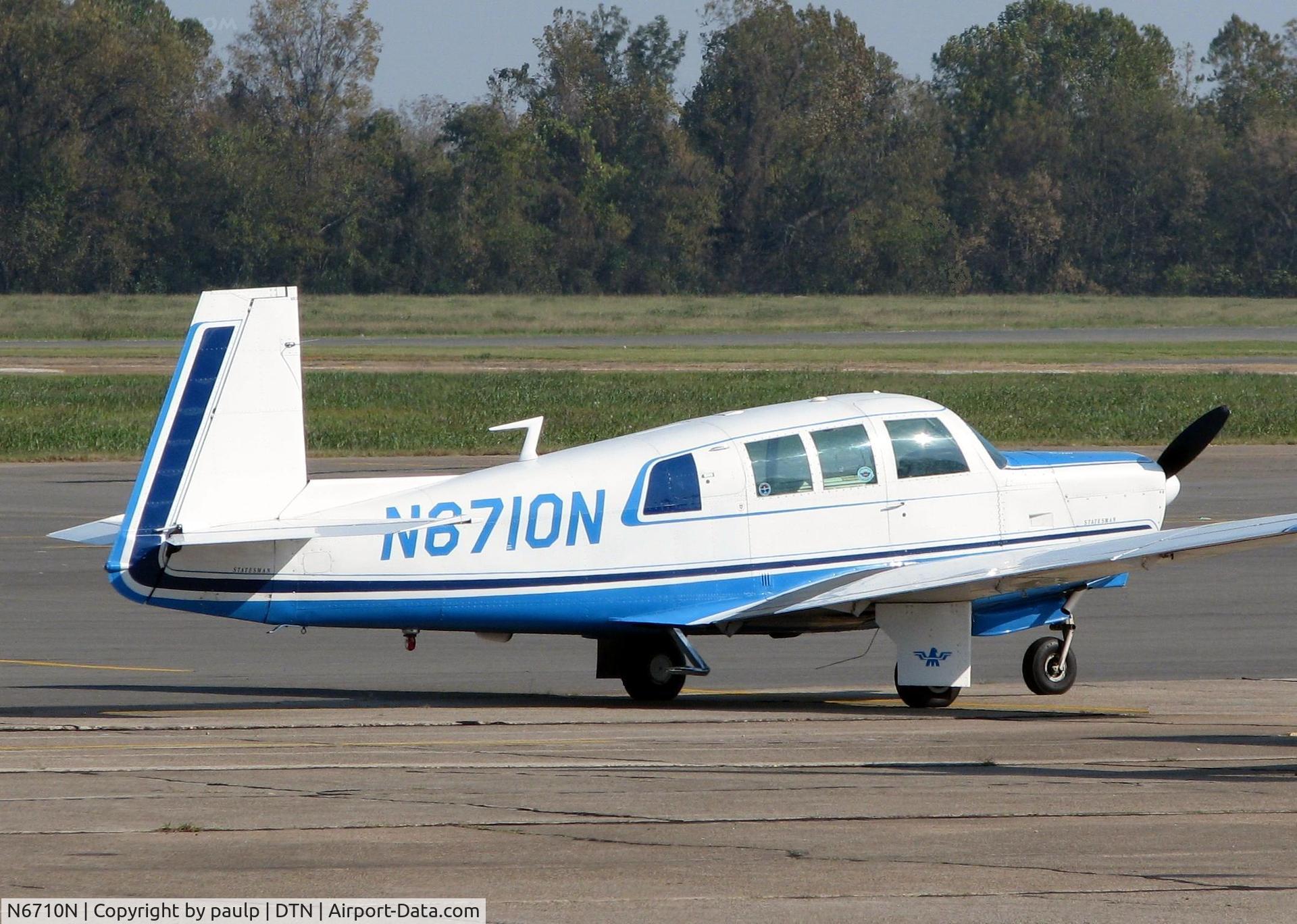 N6710N, 1968 Mooney M-20G Statesman C/N 680084, At Downtown Shreveport.