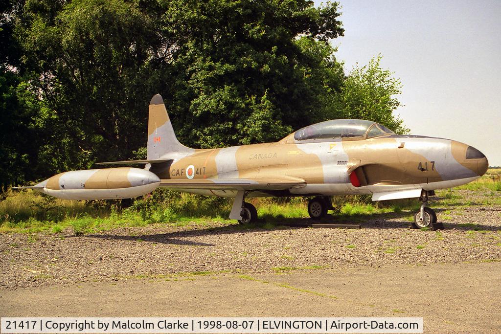 21417, Canadair CT-133 Silver Star 3 C/N T33-417, Canadair CT-133 Silver Star 3 (CL-30) at The Yorkshire Air Museum, Elvington, UK in 1998.