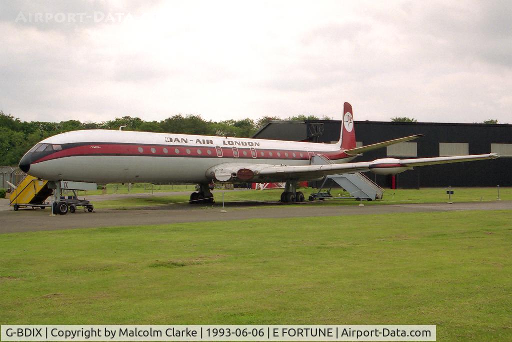 G-BDIX, 1962 De Havilland DH.106 Comet 4C C/N 6471, De Havilland DH106 Comet 4C at the Museum of Flight, East Fortune, Scotland in 1993.