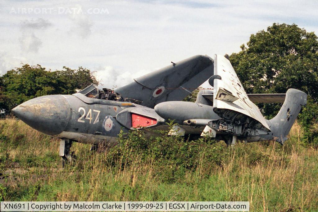 XN691, De Havilland DH-110 Sea Vixen FAW.2 C/N 10099, De Havilland DH-110 Sea Vixen FAW2. At North Weald, sadly scrapped in 2001.