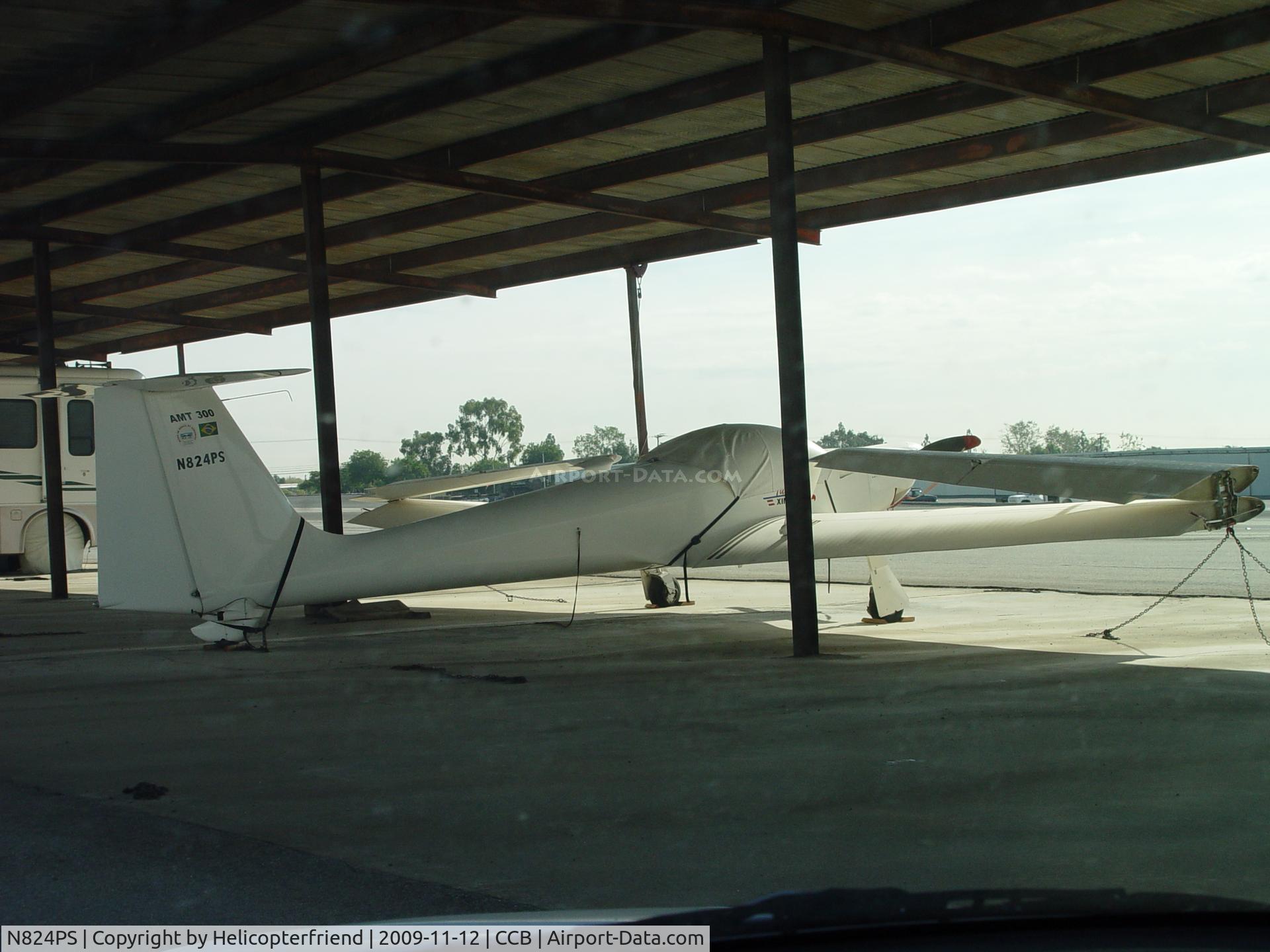 N824PS, 1999 Aeromot AMT-300 Turbo Ximango Shark C/N 300115, Tied down and covered up at Cable