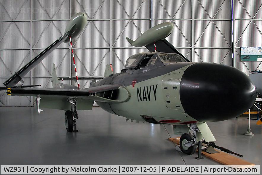 WZ931, De Havilland DH-112 Sea Venom FAW.4 C/N 12739, De Havilland Sea Venom FAW4 (DH-112). At the South Australia Aviation Museum, Port Adelaide, South Australia in 2007.