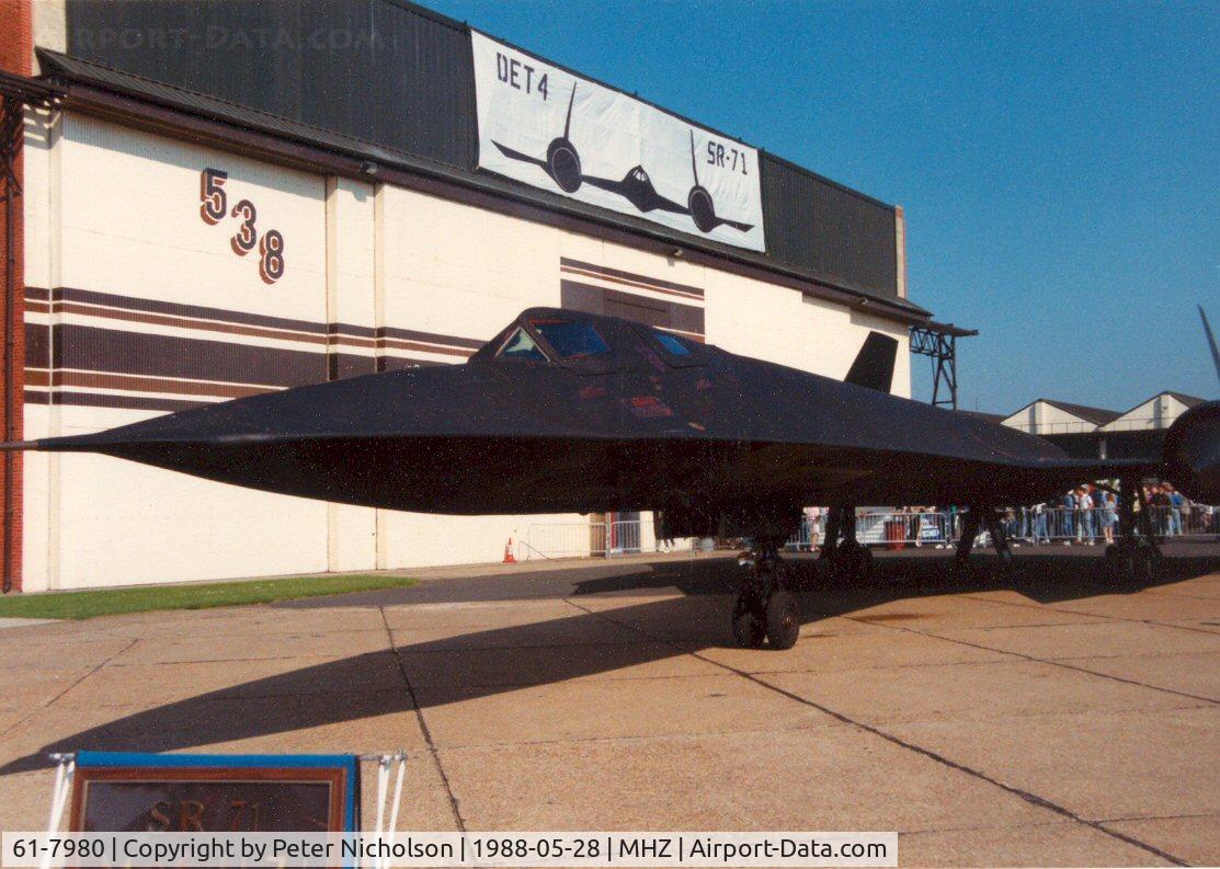 61-7980, Lockheed SR-71A Blackbird C/N 2031, Another view of the SR-71 of Det 4 9th SRW on display at the 1988 Mildenhall Air Fete.