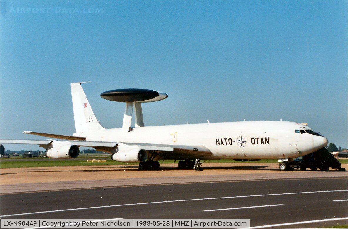 LX-N90449, 1983 Boeing E-3A Sentry C/N 22844, E-3A Sentry of the NATO Airborne Early Warning Force which attended the 1988 Mildenhall Air Fete.