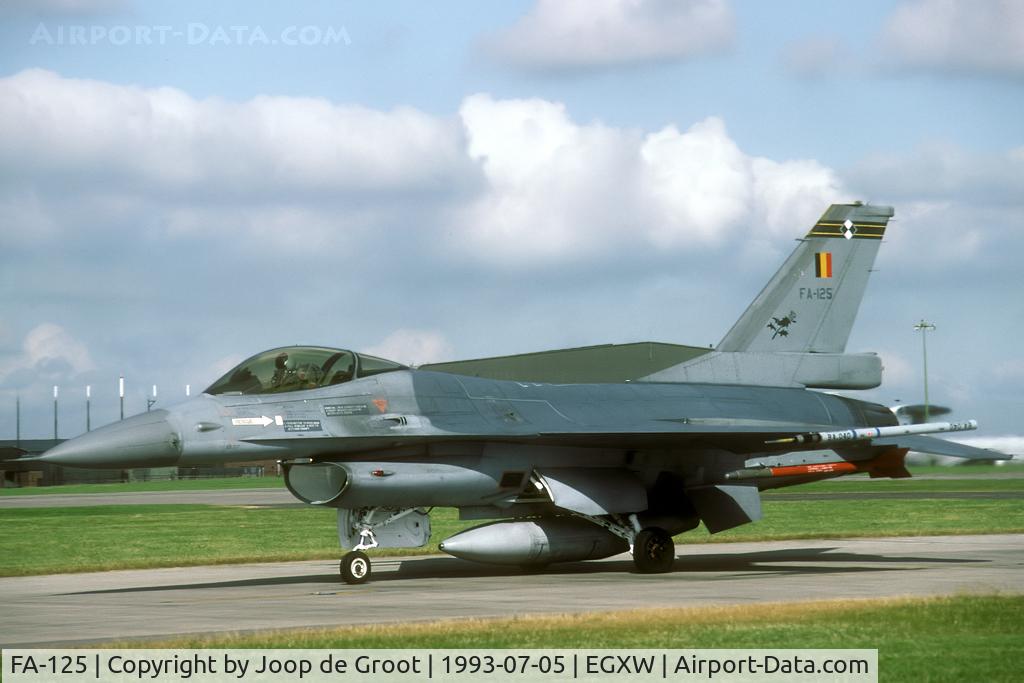 FA-125, SABCA F-16AM Fighting Falcon C/N 6H-125, 1 Sqaudron was on deployment to Waddinton for the use of the North Sea ACMI range.