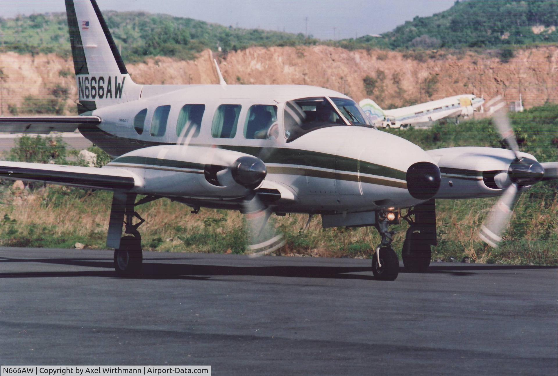 N666AW, Piper PA-31-310 Navajo C/N 31-7612061, somewhere in the caribbean