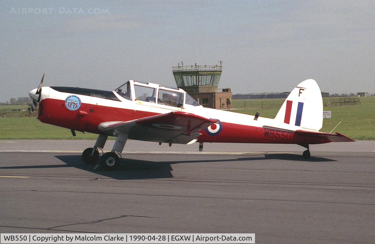 WB550, 1949 De Havilland DHC-1 Chipmunk T.10 C/N C1/0002, De Havilland DHC-1 Chipmunk T10. From RAF EFTS, Swinderby, at RAF Waddington's Photocall in 1990..