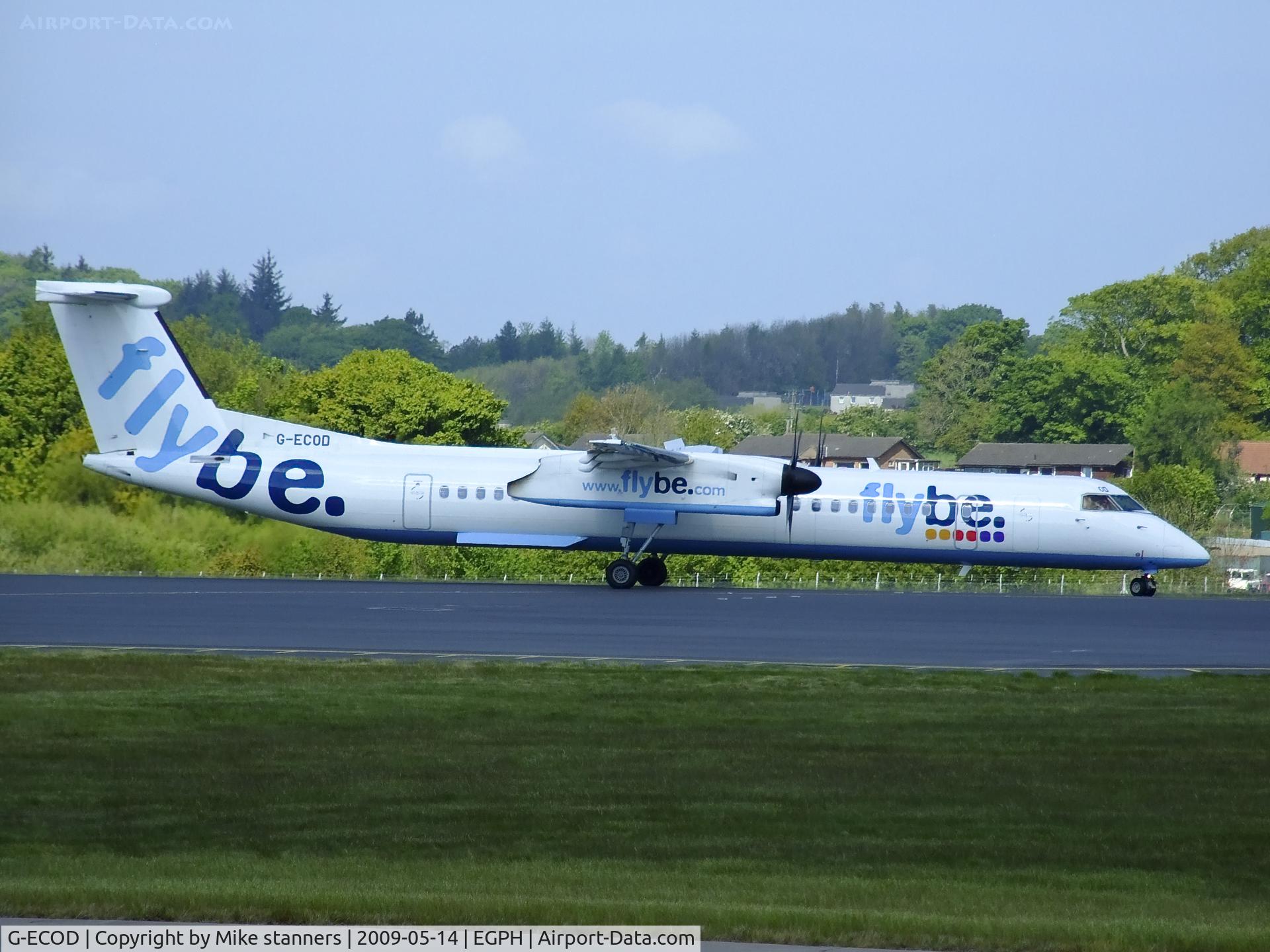 G-ECOD, 2008 De Havilland Canada DHC-8-402Q Dash 8 C/N 4206, Flybe Dash8Q-402 about to depart runway 06 for BHX