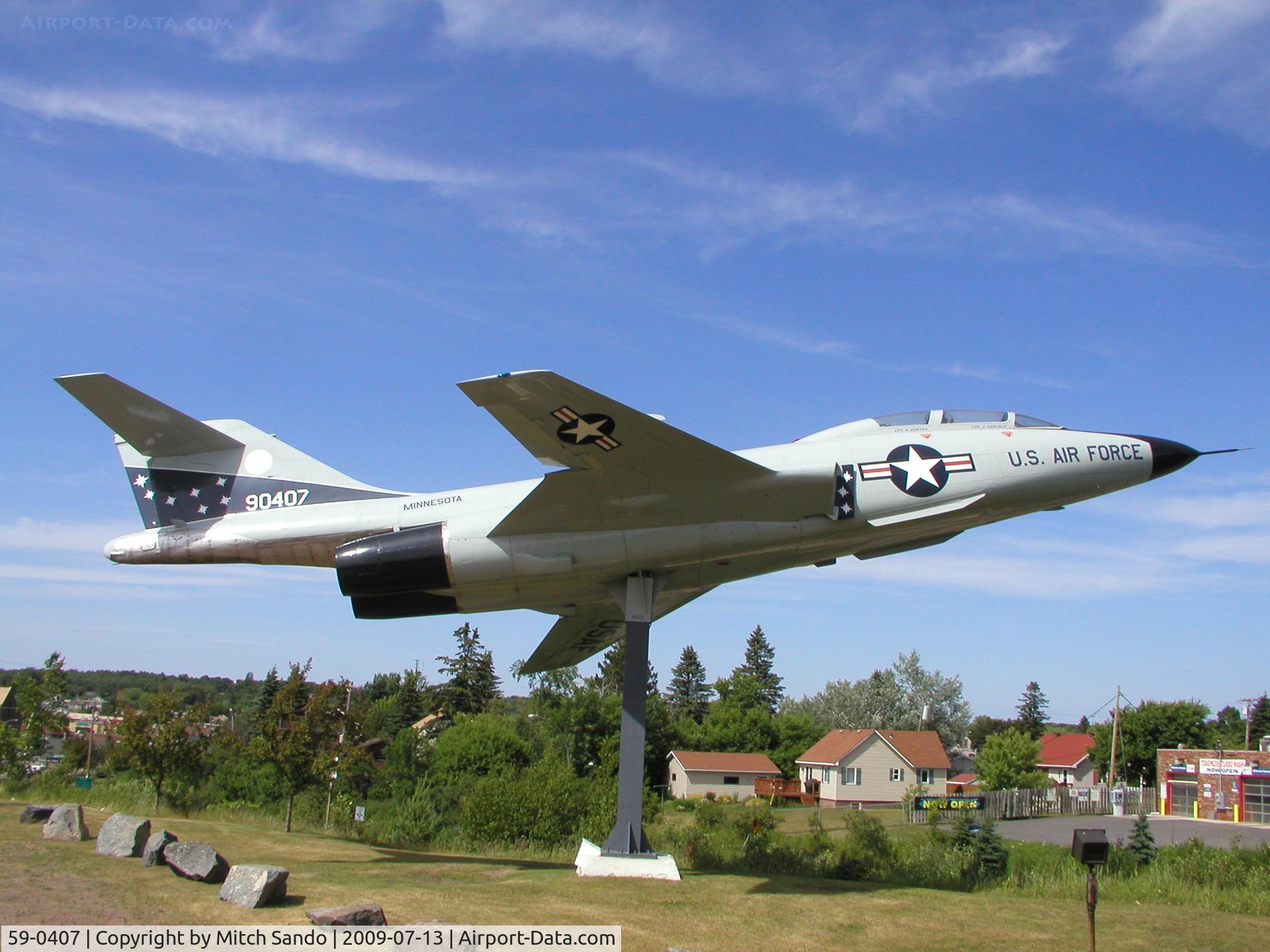 59-0407, 1959 McDonnell F-101F-116-MC Voodoo C/N 731, At the Proctor Golf Course in Proctor, MN.