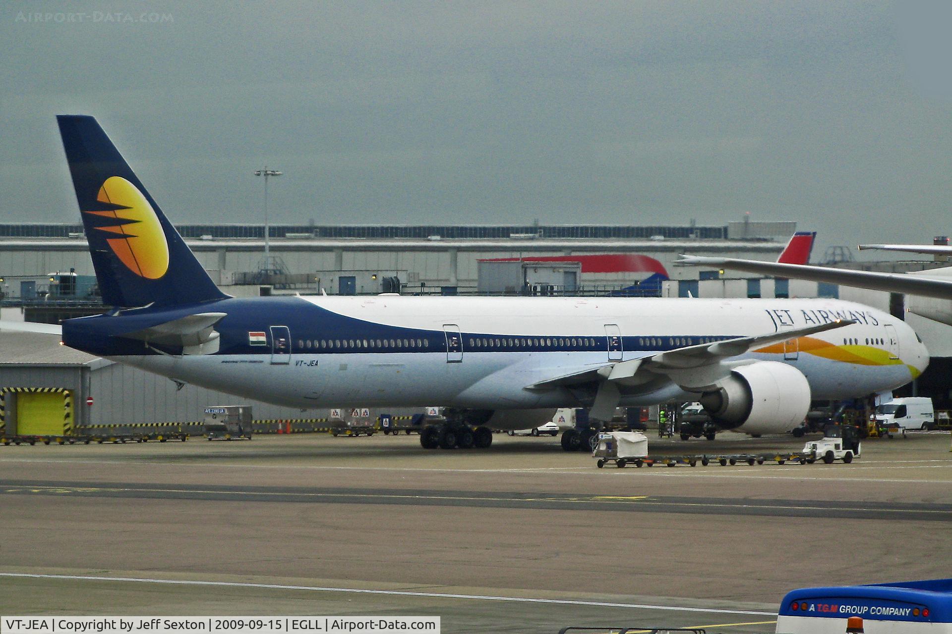 VT-JEA, 2007 Boeing 777-35R/ER C/N 35157/627, Parked at LHR