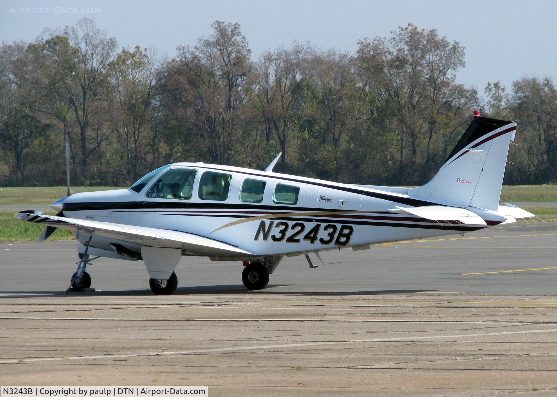 N3243B, 1999 Raytheon Aircraft Company A36 Bonanza C/N E-3243, At Downtown Shreveport.