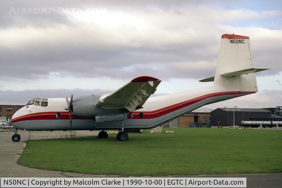 N50NC, , De Havilland Canada DHC-4A Caribou at Cranfield Airport in 1990. Ex 5Y-BEU with 205 Kenya Air Force.