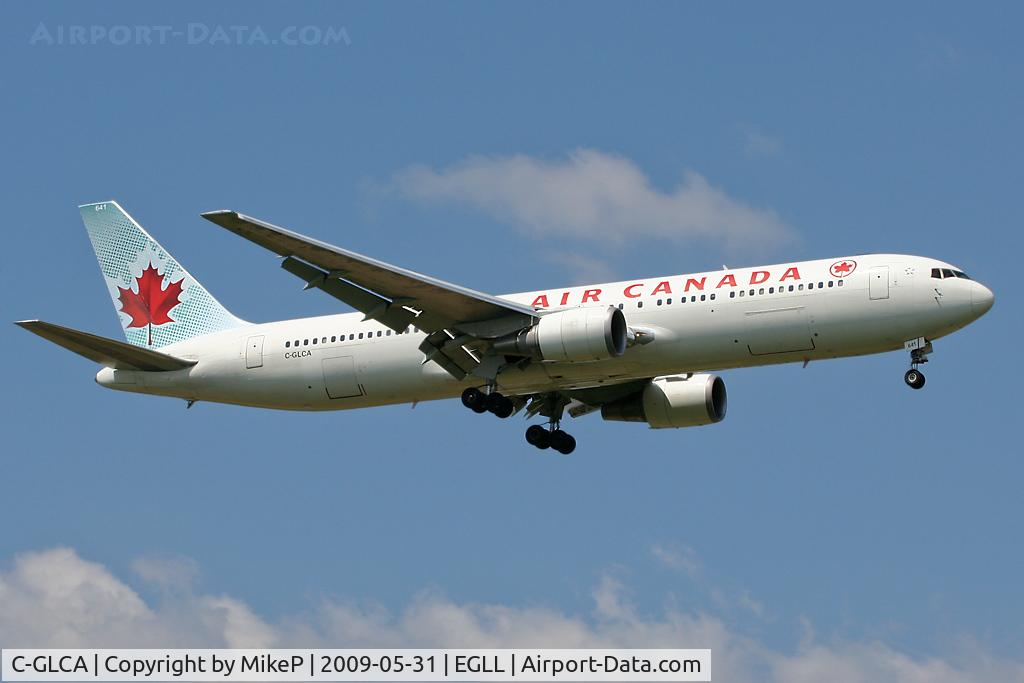 C-GLCA, 1991 Boeing 767-375 C/N 25120, Short final to 09L at Heathrow.