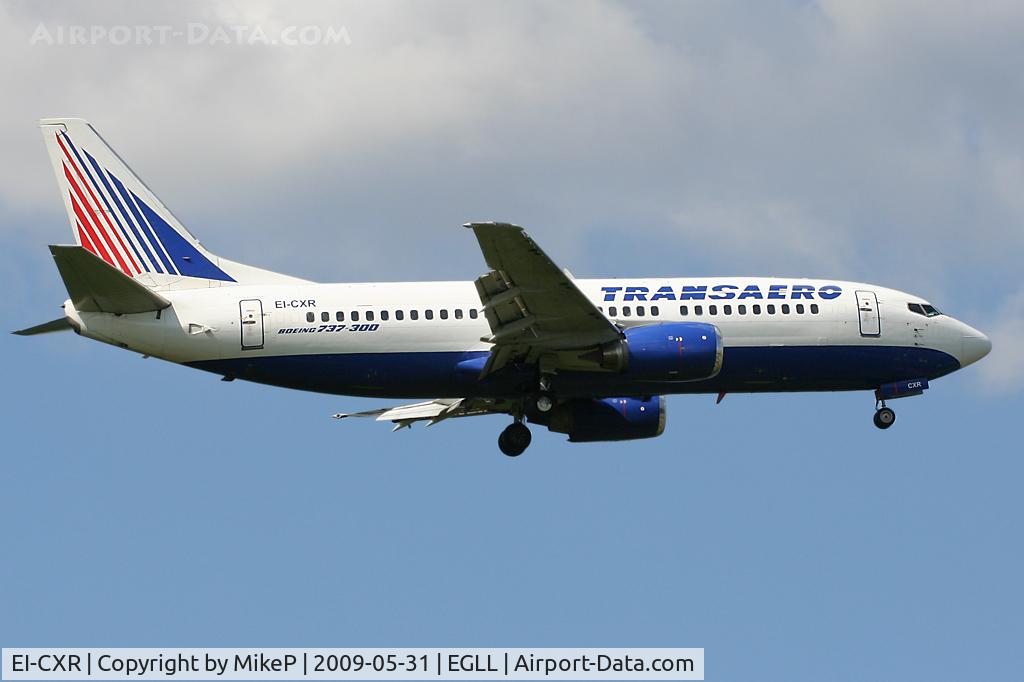 EI-CXR, 1989 Boeing 737-329 C/N 24355/1709, Double daily Transaero service to London.