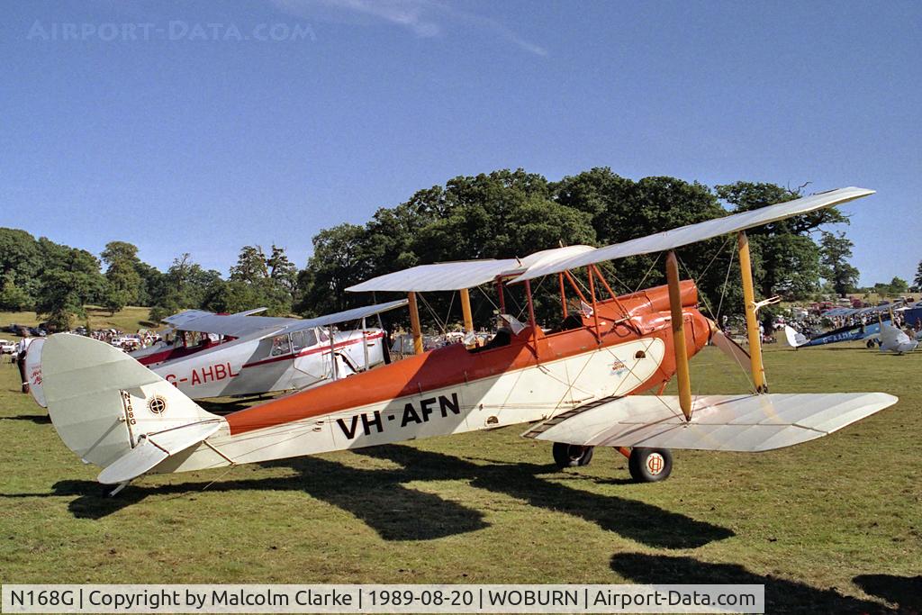 N168G, 1928 De havilland DH-60G Gypsy Moth C/N A7/44, LASCO DH-60G Gipsy Moth. At the Famous Grouse DH Moth Rally 1989 held in the grounds of Woburn Abbey.
