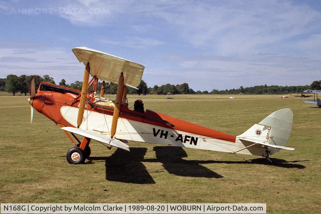 N168G, 1928 De havilland DH-60G Gypsy Moth C/N A7/44, LASCO DH-60G Gipsy Moth. At the Famous Grouse DH Moth Rally 1989 held in the grounds of Woburn Abbey.