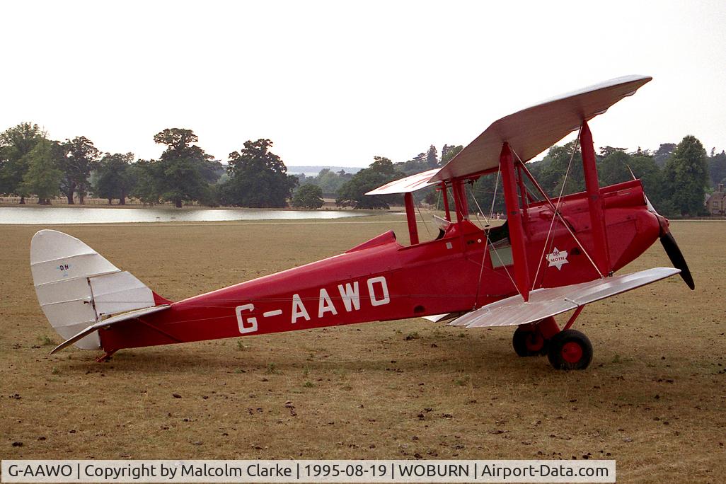 G-AAWO, 1930 De Havilland DH60G Gipsy Moth C/N 1235, De Havilland DH-60G Gipsy Moth at the De Havilland Tiger Moth Rally held in the grounds of Woburn Abbey in 1995.