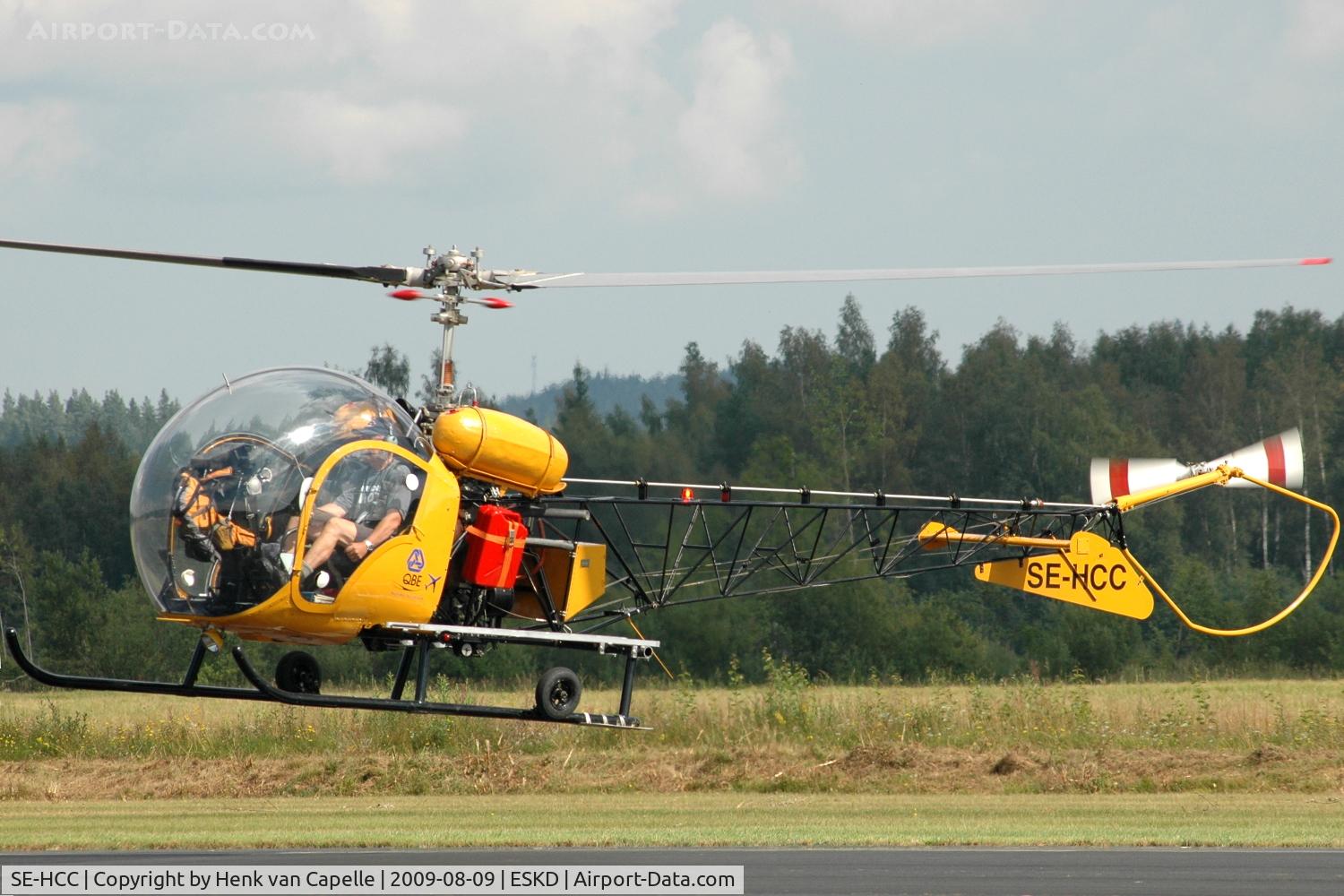 SE-HCC, 1959 Bell 47G-2 C/N 2448, Stig Aggevall hovering his Bell 47G-2 around Dala-Järna airfield, Sweden.