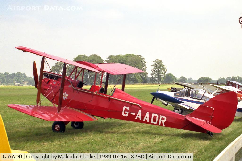 G-AADR, 1929 De Havilland DH-60GM Gipsy Moth C/N 138, Moth Aircraft DH-60GM Gipsy Moth at Badminton Air Day, Badminton House in 1989.
