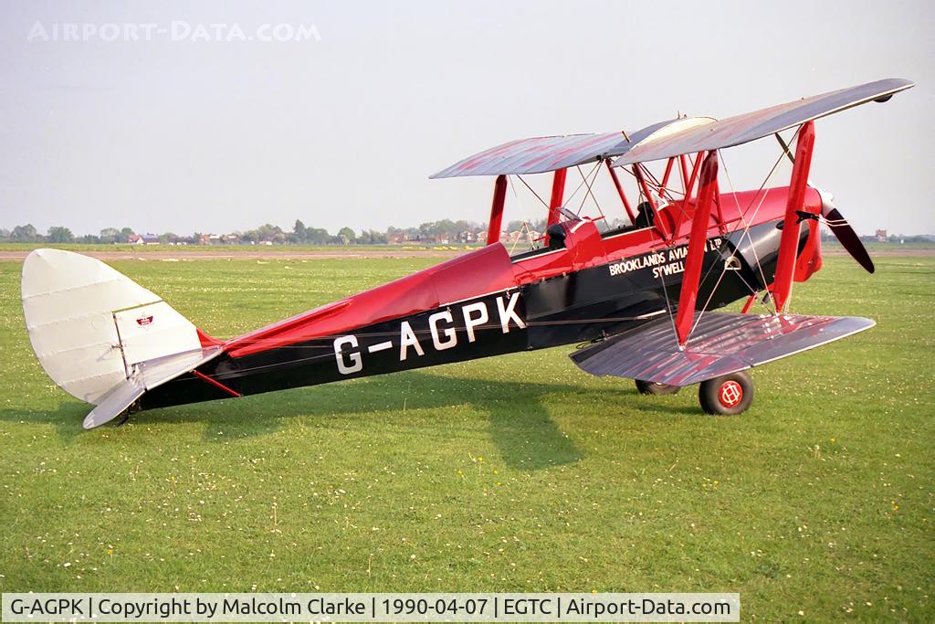 G-AGPK, 1945 De Havilland DH-82A Tiger Moth II C/N 86566, De Havilland DH-82A Tiger Moth II at Cranfield Airport, UK.